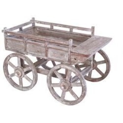 Carretto legno sbiancato shabby