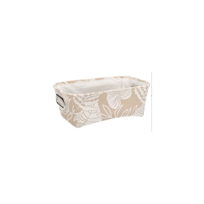 cassetto tessuto bianco crema foglie
