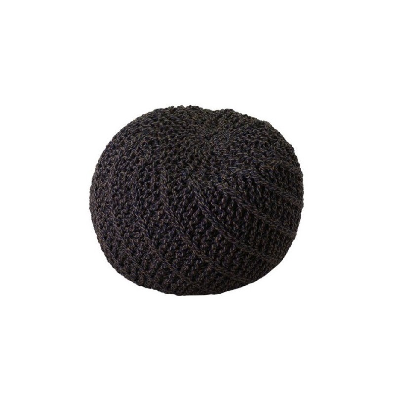 puff tessuto crema blu tondo