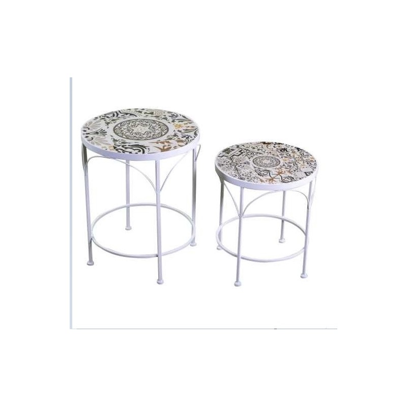 set 2 colonnine mosaico metallo