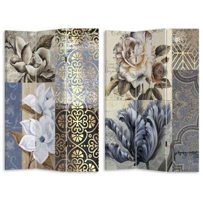 paravento double face fiori...