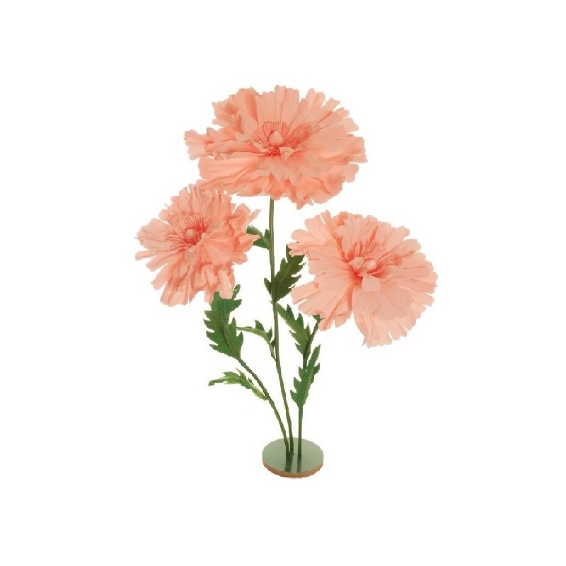 set 3 fiori giganti cosmos in foam su base rosa