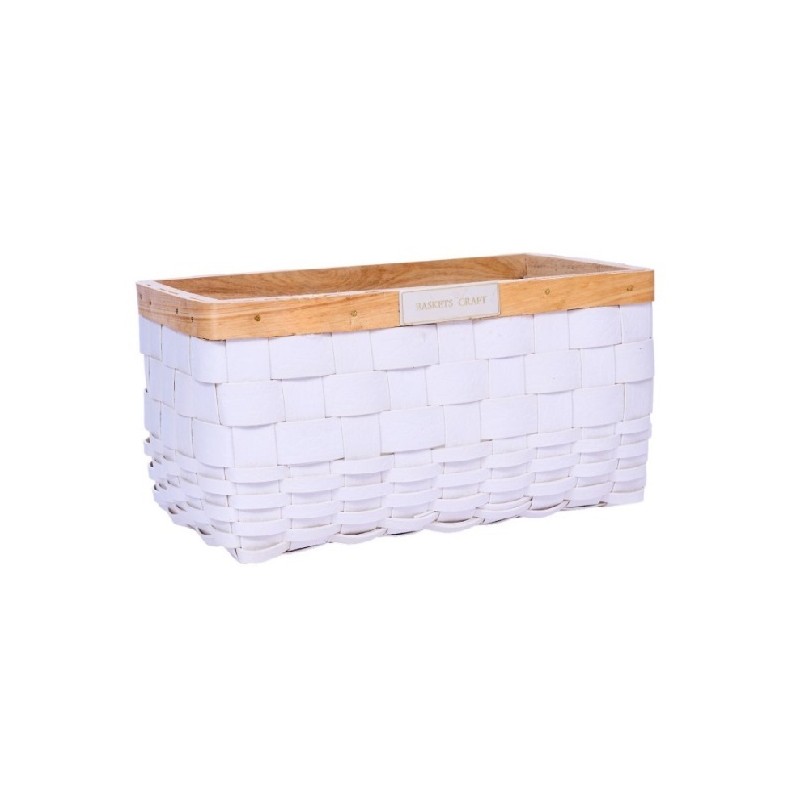 vaschetta rettangolare in ecopelle e legno